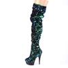 Pleaser - DELIGHT3004 Bottes cuissardes à plateforme - Vert/Noir Product image